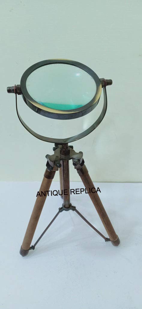Vintage Maritime Nautical Magnifying Glass With Stand, Antique Bronze, Dia 4 Inches - Image 2