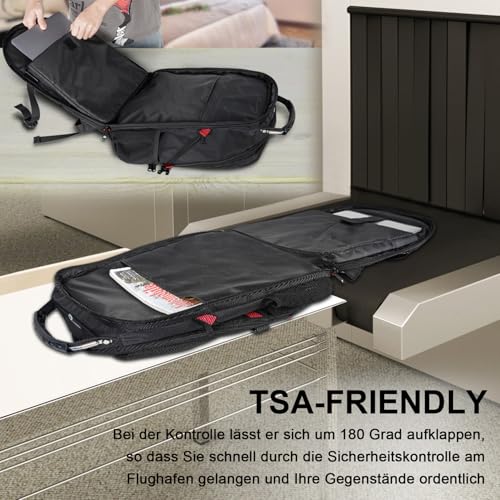 MATEIN Groß Laptop Rucksack Herren 50L, 17,3 Zoll Arbeit Wasserdicht Backpack Laptoptasche Reisen Rucksack, Schulrucksack Teenager Jungen Anti Diebstahl Business Schwarz