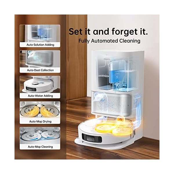 dreame L10s Ultra Robot Vacuum and Mop Combo, Auto Mop Cleaning and Drying, Self-Refilling and Self-Emptying Base for 60 Days of Cleaning, 5300Pa Suction and AI Navigation, Compatible with Alexa - Image 3