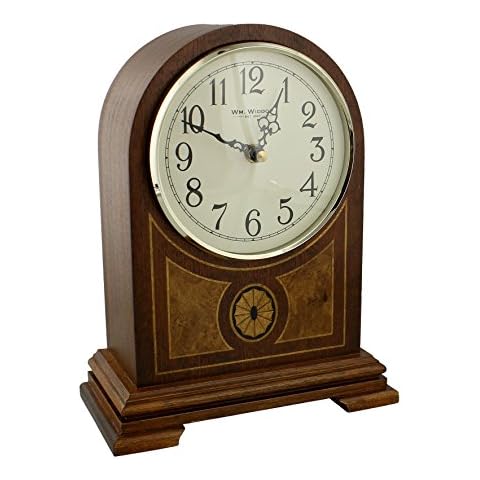 Watching Clocks Wooden Barrister Mantel Clock with Westminster and Ave Maria Chimes Cover