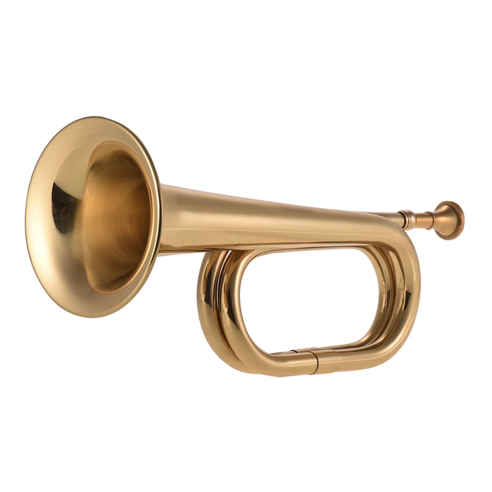 Gold B Flat Bugle Ottone Tromba Strumento Corno di Cavalleria con Bocchino per Orchestra Militare di Cavalleria Principianti Bugle