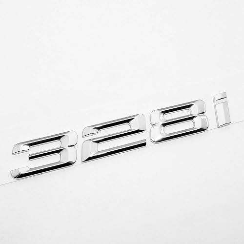Para BMW 328i Logo Emblema Reemplazar Insignia Tapa de Coche Serie M Rendimiento (Plata)