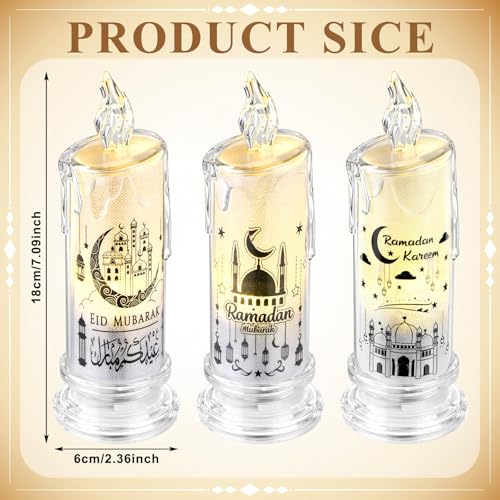 63% Off VIHOSE Ramadan LED Flameless Candles - Eid Decor