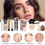 All In One Makeup Kit, Travel Makeup Kit, Makeup Gift Set, Makeup Kit for Women Full Kit, Makeup Bundle Includes Foundation Eyeshadow Palette Lipstick Eyeliner Mascara Contour Stick Cosmetic Brush Set - Image 4