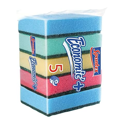 Paquete de 5 estropajos Spontex con esponja de poliuretano Cover