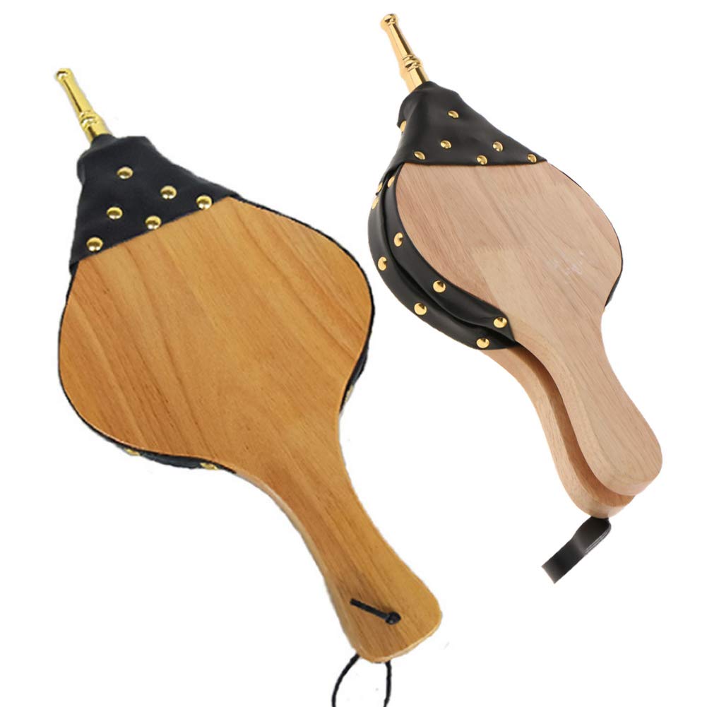 Fuelles, Soplador de Fuelle for Chimenea, Bomba de Fuelle Manual, Accesorios de Herramientas for Fuego de Barbacoa con Correa de Cuero Colgante, soplador de Aire de Madera