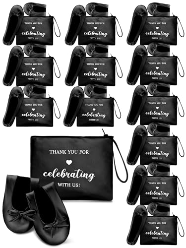 Image of Cuffbow Wedding Foldable Flats Dancing Shoes Bulk Women's Roll up Ballet Flats Wedding Party Slippers for Bridesmaids Guests