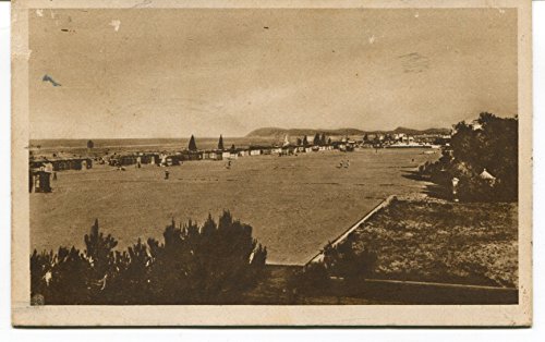 1936 Riccione città giardino spiaggia visto da villa Piva Forlì FP B/N VG ANIM Cartolina Postale