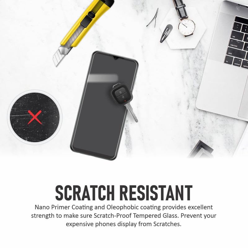 Image of TANTEK TitanGuard Tempered Glass Screen Protector Guard for Samsung Galaxy A24 / Galaxy A25 5G - 9H Hardness, Military Grade, Anti-Static, Easy Installation Kit - 1 PACK