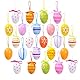 24 Stück Bunte Ostereier aus Kunststoff zum Aufhängen, Ostereier Deko Ostereier zum Aufhängen, Ostereier zum Aufhängen für Ostern Geschenk Osterjagd Osterbaumschmuck Zuhause Garten Party Deko