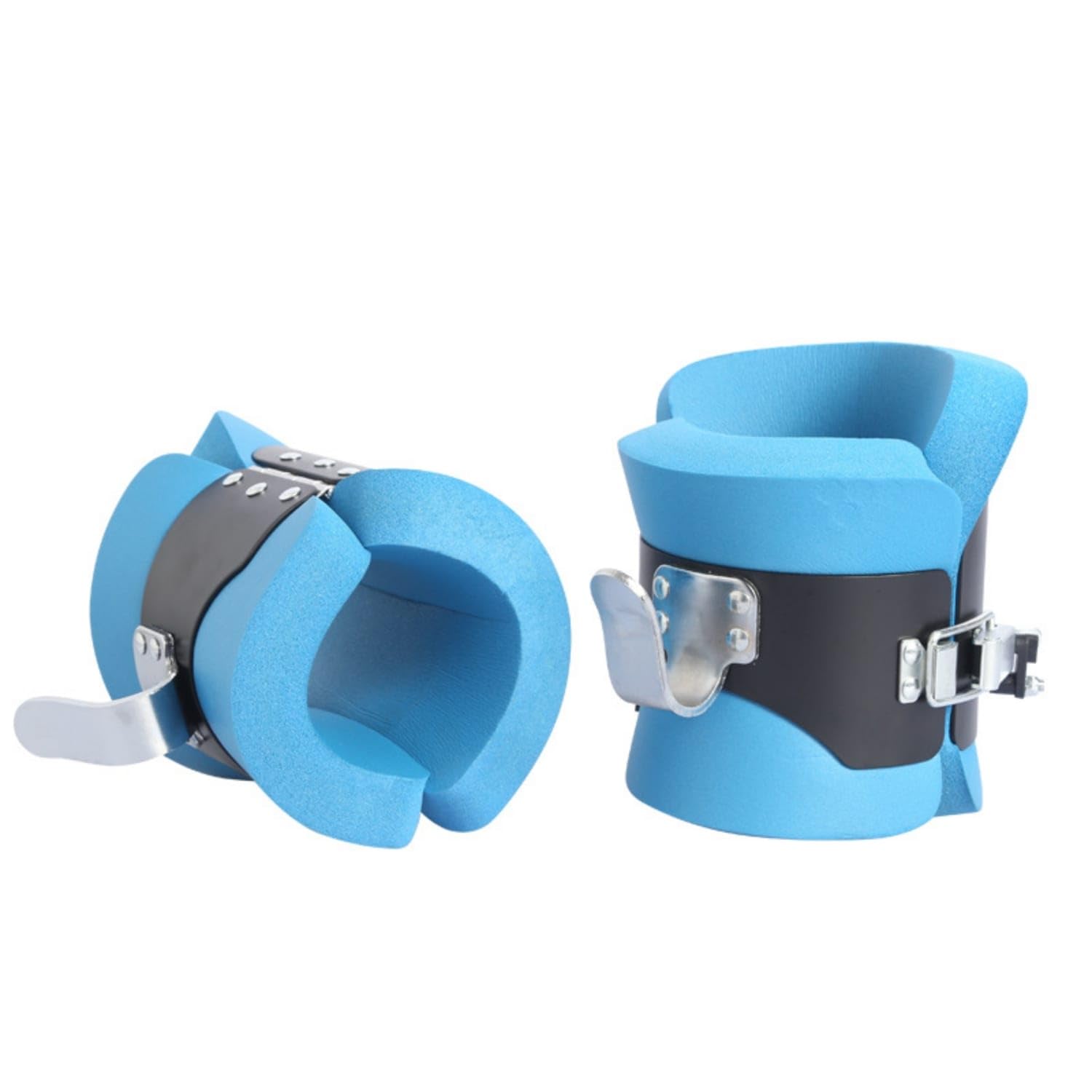 Bnf® Steel Hooks Inversion Hang up Boots Padded Pull up Bar Inversion Boots Secure Fit Pull-up Bar Ankle Hook Adjustable Buckle for Gym, Blue-image-25