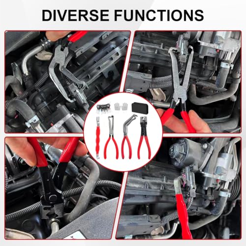 Automotive Electrical Disconnect Connector Plier : 7Pcs Automotive Electrical Connector Removal Tool Plug Connector Separator Hose Clamp Pliers for Car Truck SUV — view 6