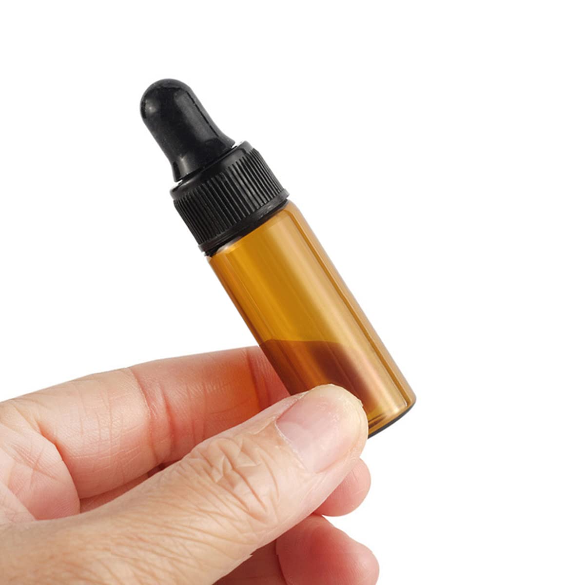200 Stück 5ml Mini Braunglasflasche mit Pipette Leere Braune Glasflasche Pipettenflasche Klein Probe Glas Tropfflasche für Ätherisches Öl Parfüm Flüssigkeitsflaschen mit Trichter