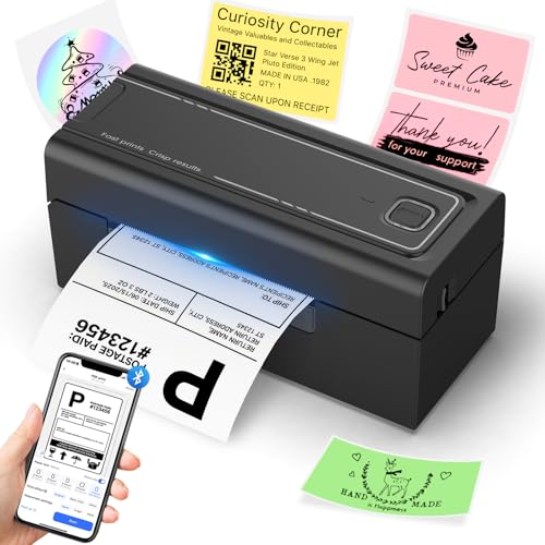 Hoorola Bluetooth Thermal Label Printer, Wireless 4x6 Shipping Label Printer for Small Business & Shipping Packages, Support iPhone, Android, Windows, macOS, Work for Amazon, Ebay, Shopify, Etsy, USPS