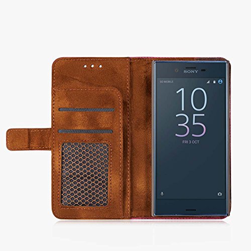 Capa Dfly-US Xperia XZ/XZs, capa carteira flip de couro PU premium com design Breathe Freely para So