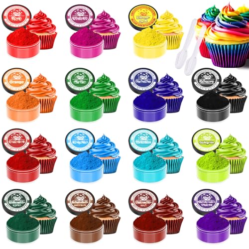 Colorant Alimentaire Poudre - 15 x 5g Vives Colorant Alimentaire pour Cake, Coloration Comestible Concentré pour la DéCoration de GâTeaux, GlaçAge,...