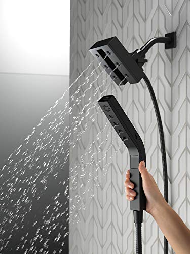 Image of Delta Faucet 58473-BL H2Okinetic In2ition 4-Setting Two-in-One Shower, Matte Black