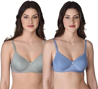Women's Cotton Lightly Padded Non-Wired T-Shirt Bra Pack of 2 (Reg HC-P2_Multicolor_30)