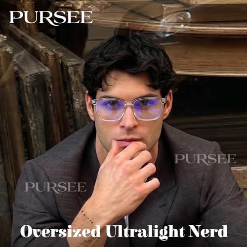 Image of TR90 Oversized Blue Light Blocking Glasses Men Women Ultralight Nerd Square Computer Games Black Large Eyewear