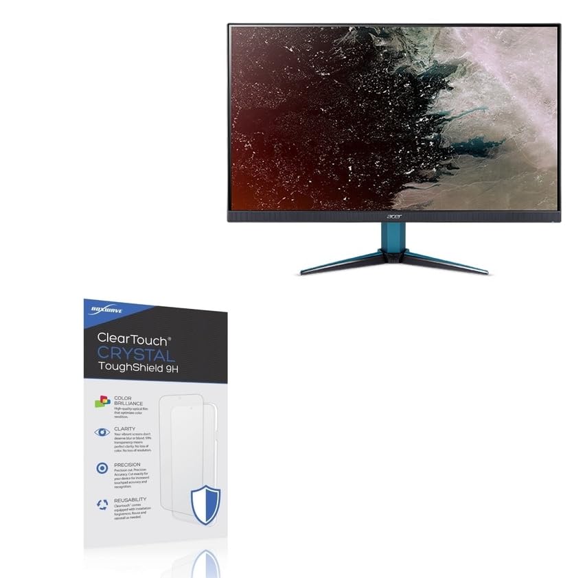 BoxWave Screen Protector Compatible With Acer Nitro VG1 (VG281K) - ClearTouch Crystal ToughShield 9H (2-Pack), Clear 9H Tough Flexible Film Screen Protector