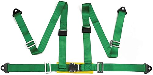 eat Belts Style Competition - Arnés de seguridad de 4 puntos a presión de 2 pulgadas, arnés de cinturón de seguridad con Camlock (verde)