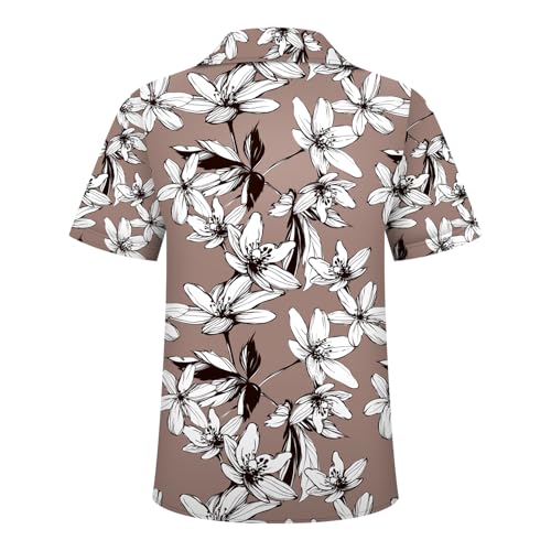 Image of Hawaiian Shirt for Men Tropical Shirts Summer Beach Button Down Short Sleeve Luau Aloha Floral Cruise Vacation Outfit 2026