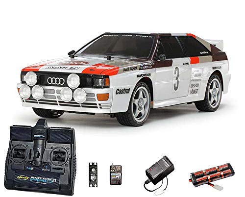 Tamiya RC 58667 Audi Quattro A2 Rally (TT-02) 1:10 Standard Stick Radio Bundle