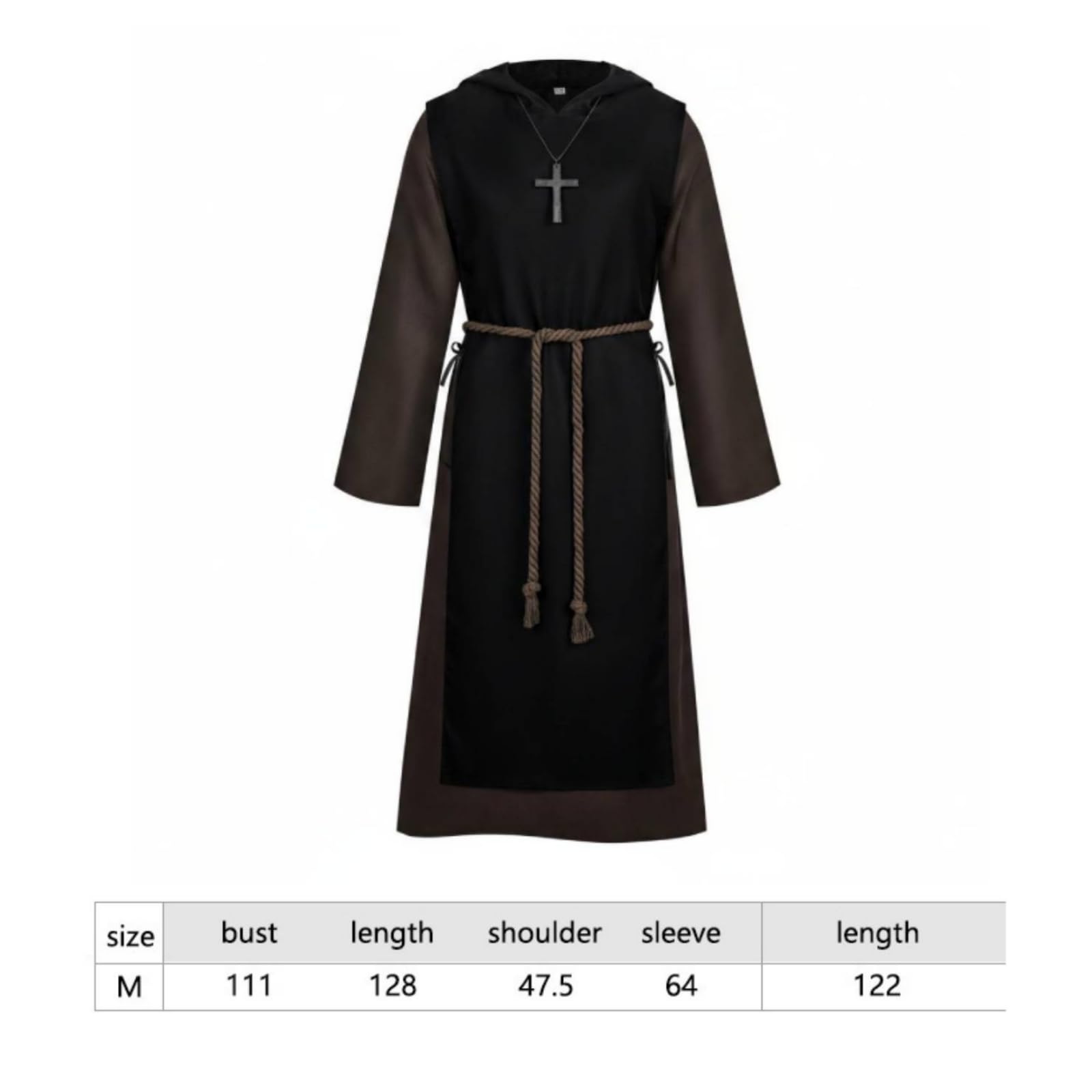 Mantello Halloween Costume Robe Tunica Cappuccio Veste Cappotto con Taglio Ampio E Drappeggio Lungo in Spandex per Carattere Drammatico in Luce Bassa