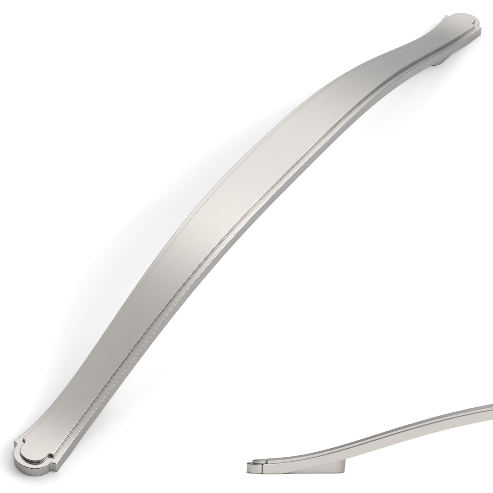 Amerdeco 10 Pack Brushed Satin Nickel Cabinet Pulls 7.5 Inch(192mm) Hole Center Drawer Pulls Cabinet Hardware Kitchen Cabinet Handles for Bathroom