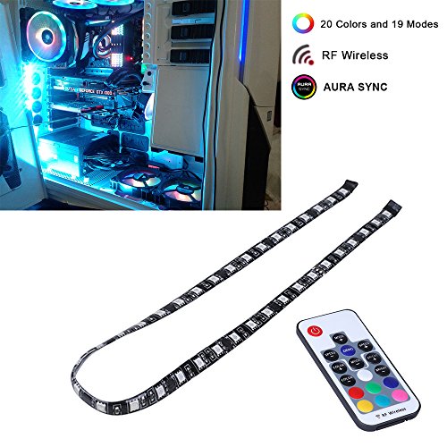 LEDdess PC RGB LED Light Strip with RF Wireless Remote Control via Magnetic