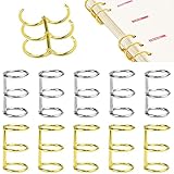 GIRAFEDA 10 Stück Binder Ringe Metall Ringbinder Lose Blatt Buch Ringe 3 Ring Loseblatt 25mm Ringbuch Ringe für Ordner Notebook Tagebuch Fotoalbum Scrapbook Album Handwerk (Gold und Silber)