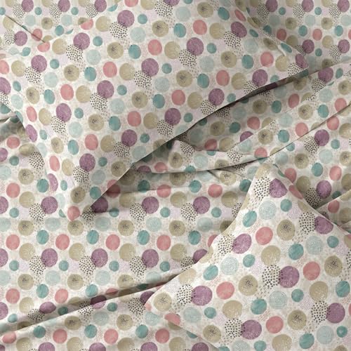 Image of LANE LINEN Symphony | 100% Cotton Sheet Set | Soft & Breathable Fabric | 3 Piece (1 Bedsheet + 2 Pillow Covers) | Super King Bed Sheet Set - Colorful Circle Pattern