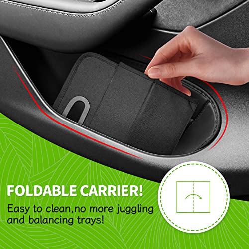 Boczif Cup Caddy Portable Drink Carrier or Cans Reusable, 6-Cup Holder with Handle, Folds Flat, Carry Coffee, Wine, Cocktails, Safely Secures Hot and Cold Beverages- for Delivery and Take Out(Black) - Thumbnail 5