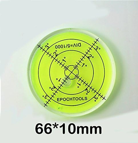 YOTOM 2x Bubble Spirit Level, 66x10mm Circular Surface Level Inclinometers, Fluorescent Yellow