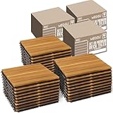 Megsu 9 PCS Deck Tiles, Acacia Wood Interlocking Floor Tiles for Pathway, Balcony, Garden 12x12 Wood Flooring for All Weather Use, Waterproof, Easy Setup - Natural (Golden, 27 Pcs - 27 Square Ft)