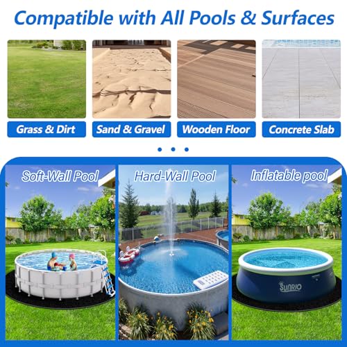 REGMICS 15ft Round Above Ground Pool Pad, 300G/M² (9oz/yz²) Heavy Duty Pool Mats for Floor, Seamless Puncture Resistant Under Pool Mat, Professional Ground Protector for Gravel & Concrete, Black by REGMICS - Image 6