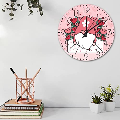 Horloge murale analogique en bois rose 38 cm pour cuisine et café - 4