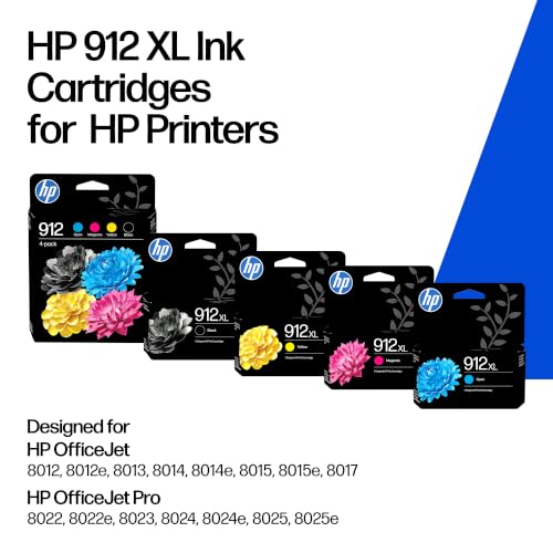 Encre jaune HP 912XL à haut rendement pour des graphiques nets