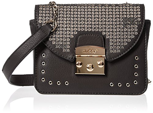 Estuches, Compra de libro digital Nikky - Bolso Cruzado con Lentejuelas Negras estructuradas Cross Body Bag, Negro, Una Talla