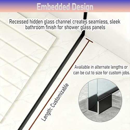 Profilé en U douche encastré minimaliste finition alu silver