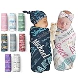 Personalized Swaddle Blankets for Boys & Girls - Custom Baby Gifts with Name Art