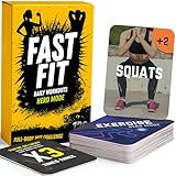 Fast Fit Hero Mode Workout Cards — 120 Tear Resistant HIIT Fitness Deck; Full Body Training Exercises for Any Space and Time; No Equipment Needed; Fun Flexible Fitness Gift Game for Kids & Adults