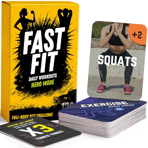 Cartas de entrenamiento impermeables FastFit para hacer ejercicio en casa sin material
