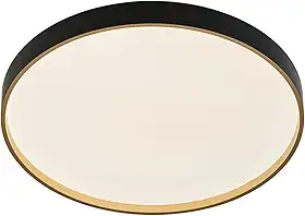 Plafon Led Moderno Sobrepor 24w 33cm Redondo Toronto Estrutura Preto/dourado | LY-8798AM PT+DR