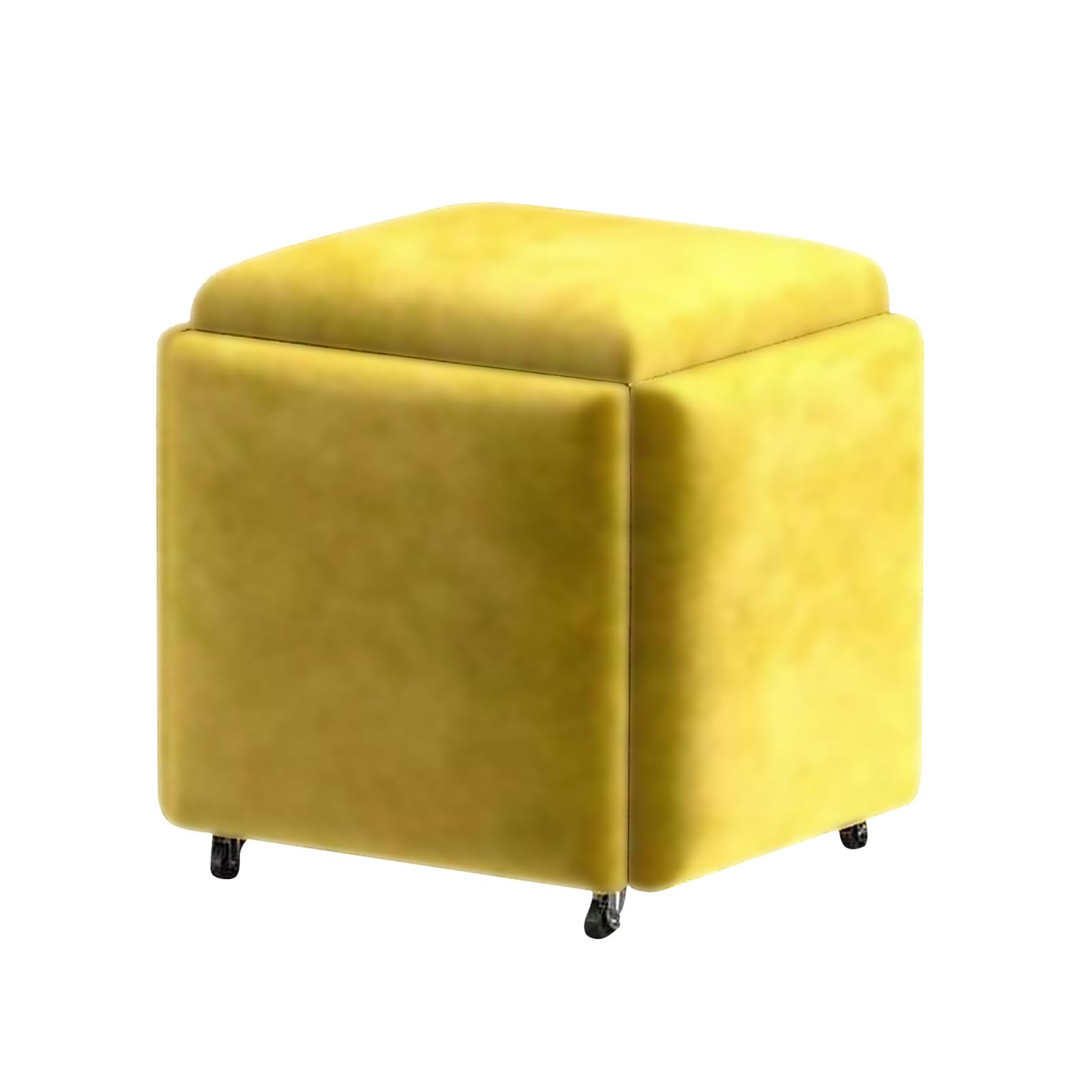 Pouf cube ottoman en cuir PU avec assise gain de place empilable