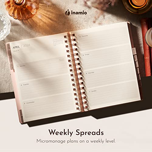 2023-2024 Planner Weekly And Monthly – 23-24 Small Pink Academic Weekly Planner - Twin Wire Binding With Month Tabs - June 2023 To July 2024-6.5 X 8.5 #TOP1