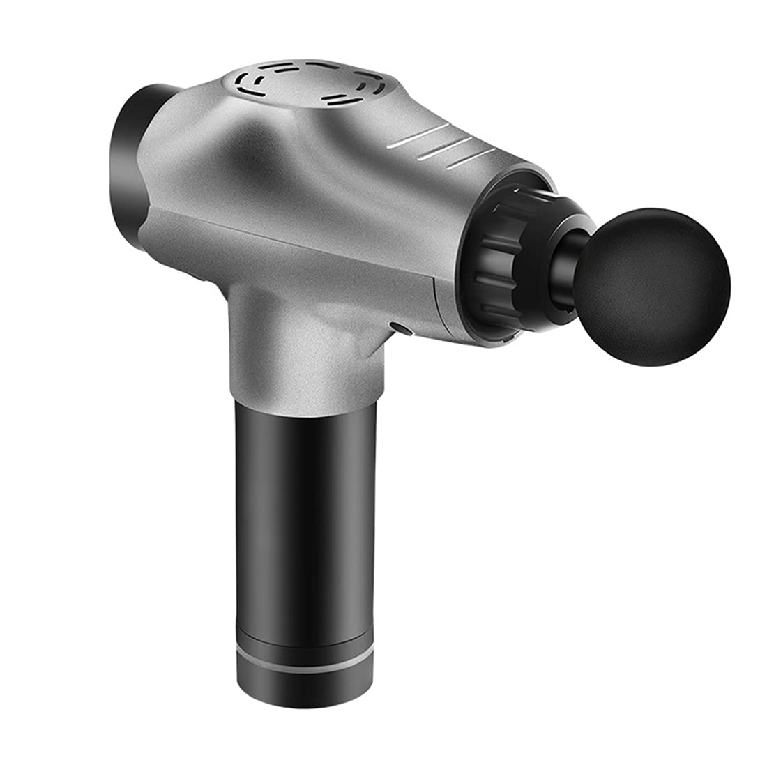 Pistola De Masaje, Pistola De Masaje Muscular, Pistola De Terapia Muscular, Súper Silencioso Cuello Portátil Trasero Cuerpo Relajación Perforador Eléctrico Deporte,Plata