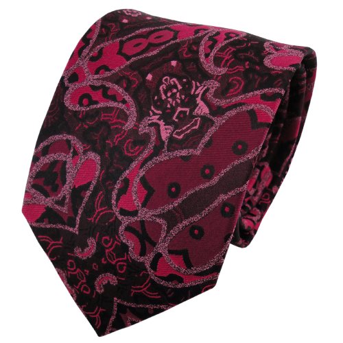 Cravate en soie motif rouge noir TigerTie accessoire costume homme