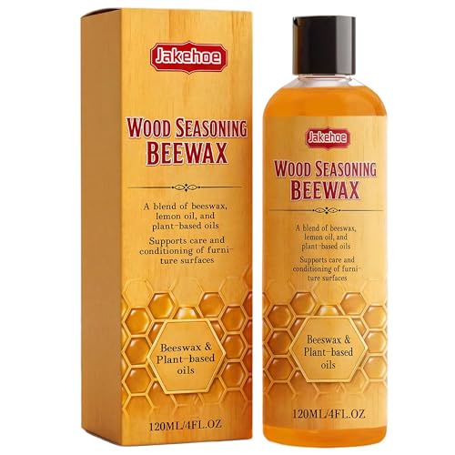 JAKEHOE Beeswax Wood Polish Natural Bees Wax Furniture Polish & Wood Cleaner with Sponge and Towel Wood Conditioner for Cabinets Tables Floors & Antique Furniture (4oz 1pcs)