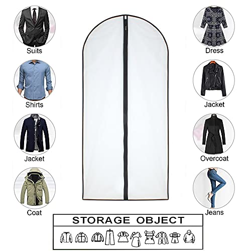 HomeClean Hanging Garment Bag (Set of 6) Lightweight Clear Full Zipper Black Dress Bags PEVA Garment Breathable Bags Cover for Closet Clothes Storage (24'' X 60'', Black) thumbnail 7